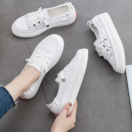 Flying Woven Sports Shoes Breathable White Summer New Running Board Shoes